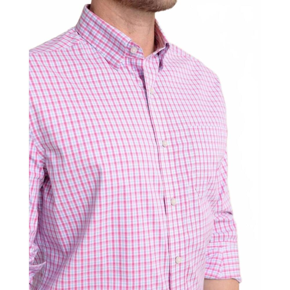 NEW SOUTHERN TIDE charleston broad creek plaid sportshirt in very berry - Picture 5 of 7